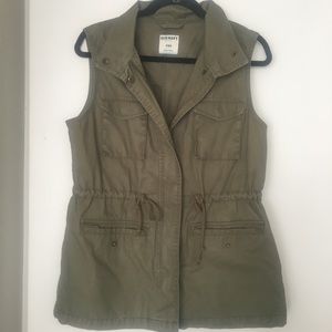 Olive green utility vest
